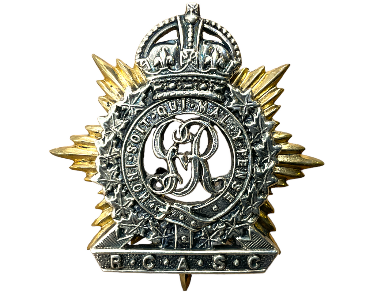 Canadian RCASC Service Corps Officers Cap Badge J.R. Gaunt Canadian RCASC Service Corps Officers Cap Badge J.R. Gaunt