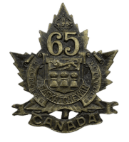 WW1 Canadian CEF 65th Battalion Cap Badge