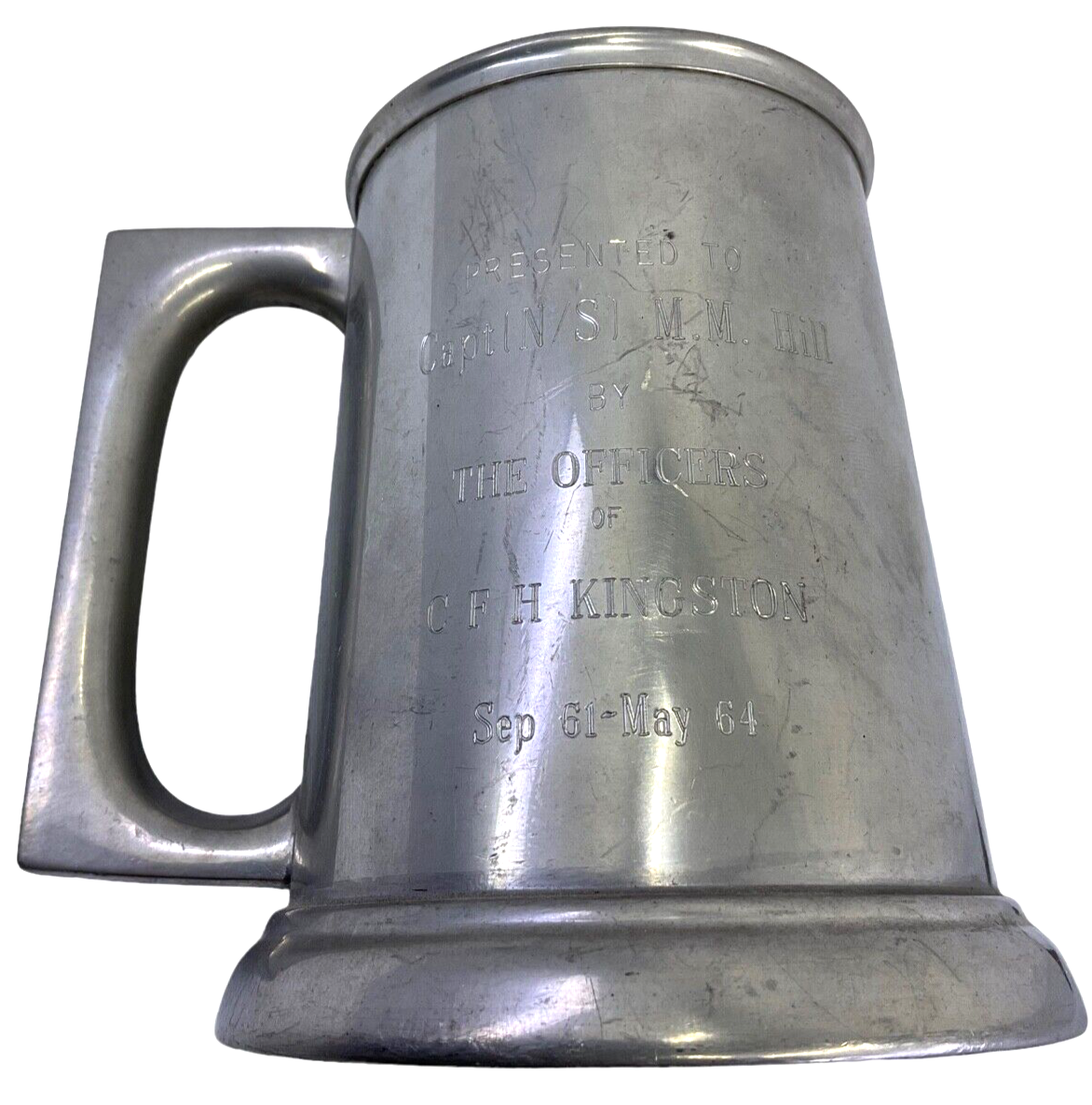 Canadian CFH Kingston Officers 1964 Engraved Beer Tankard Canadian CFH Kingston Officers 1964 Engraved Beer Tankard
