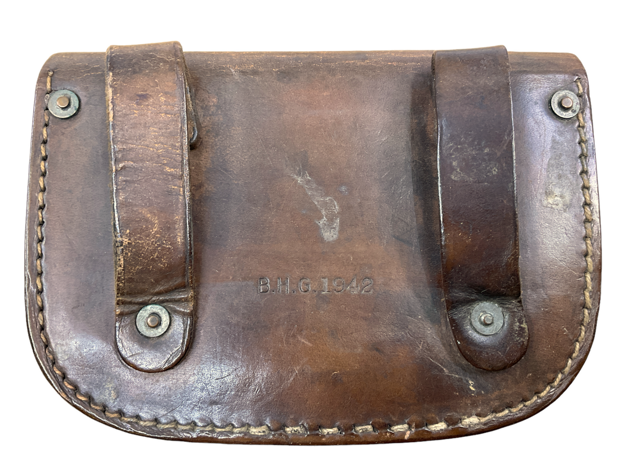 WW2 British Canadian RN RCN 1901 Pattern Navy Leather Pouch 1942 Dated WW2 British Canadian RN RCN 1901 Pattern Navy Leather Pouch 1942 Dated