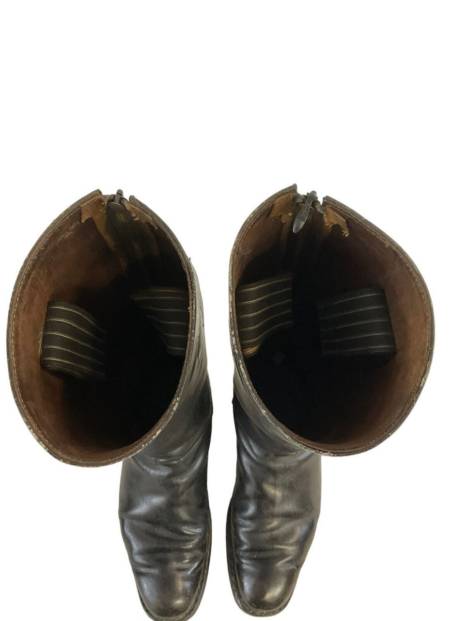 WW2 German Black Leather Officers Boots with Zippers WW2 German Black Leather Officers Boots with Zippers