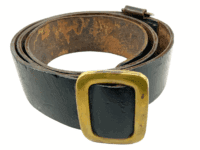 WW1 Imperial German Leather Belt & Brass Friction Buckle DRGM