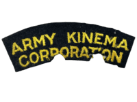 WW2 British Army Kinema Corporation Film Photo Unit Starch Back Shoulder Title
