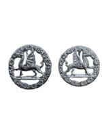 British Buffs Royal East Kent Regiment Staybright Collars Insignia Pair