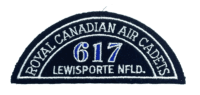 Canadian RCAC Air Cadets 617 Lewisporte NFLD Shoulder Title Insignia Patch