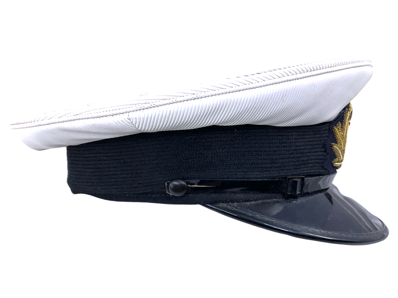 British Canadian RN RCN Navy Officers White Top Cap Size 6 3/4 British Canadian RN RCN Navy Officers White Top Cap Size 6 3/4