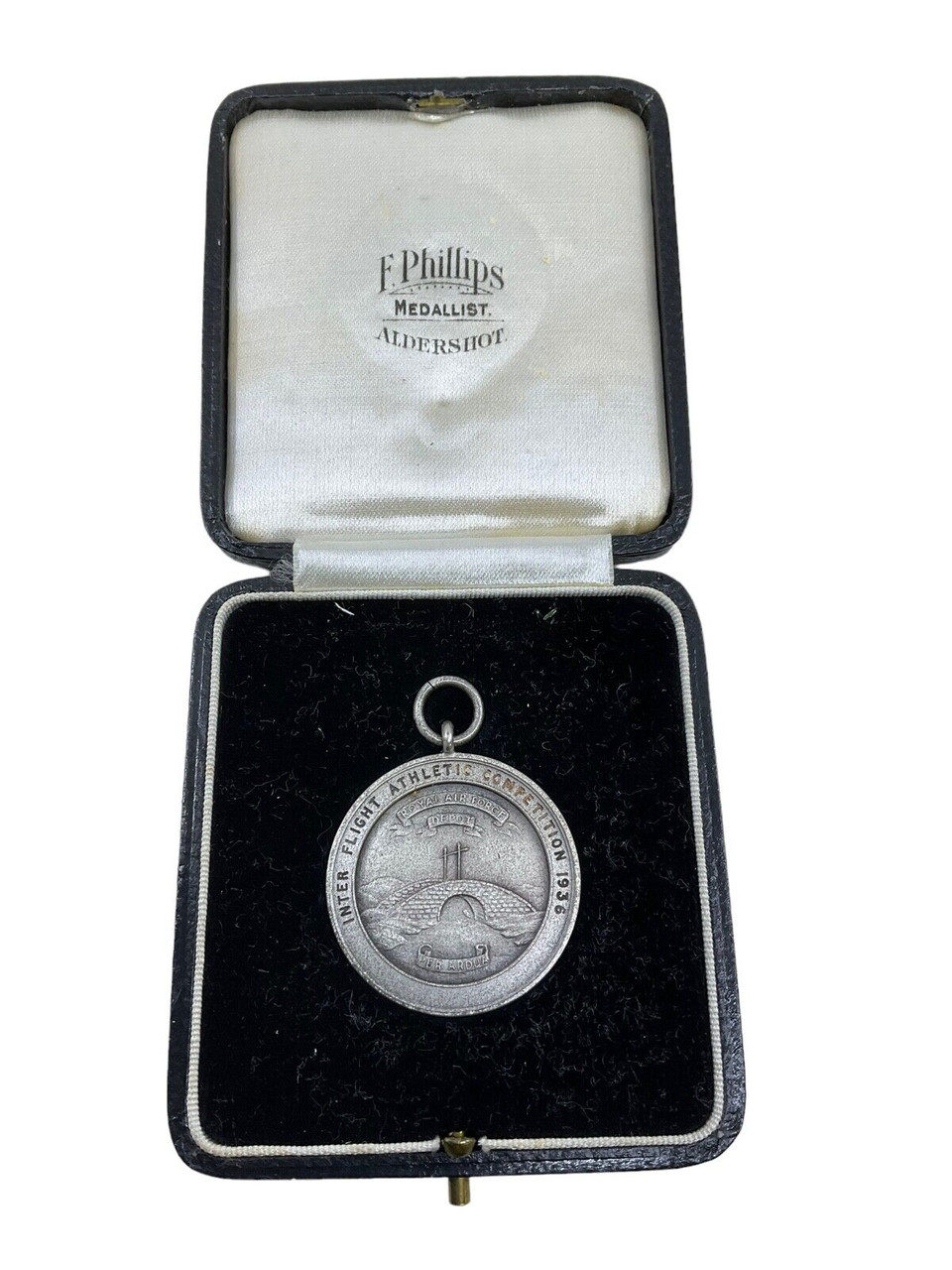 WW2 British Canadian RAF RCAF Inter Flight Athletic Medal 1936 Dated & Box WW2 British Canadian RAF RCAF Inter Flight Athletic Medal 1936 Dated & Box