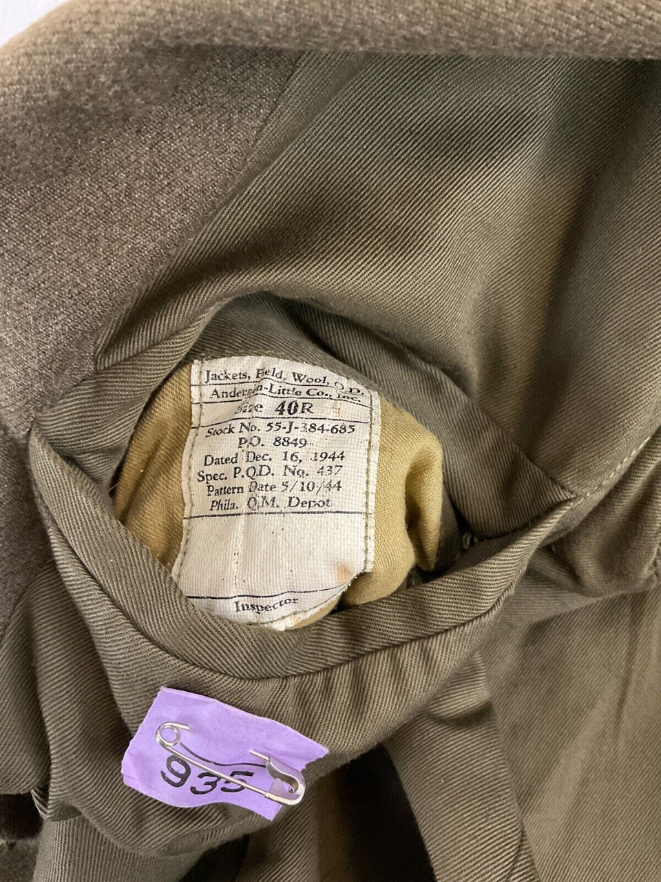 WW2 US USAAF 9th Engineer Command Sgts Ike Jacket 40R Named WW2 US USAAF 9th Engineer Command Sgts Ike Jacket 40R Named