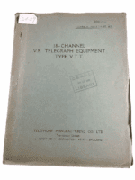 Canadian RCN Navy 18 Channel VF Telegraph Equipment VTT SC Reference Book