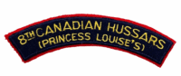8th Canadian Hussars Princess Louise's Shoulder Title Insignia Single 2
