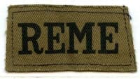 WW2 British REME Printed Canvas Slip on Shoulder Title