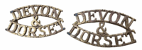 British Devon & Dorset Regiment Shoulder Title Pair