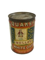 WW2 Canadian Quaker Rolled Oats Tin EMPTY