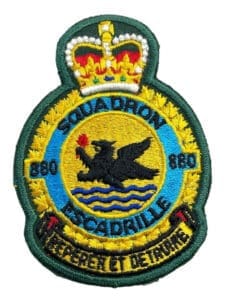 Canadian Forces RCAF 880 Squadron Heraldic Colour Crest Patch Vintage