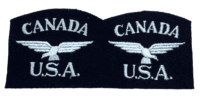 WW2 Canadian USA RAF Nationality Shoulder Title Patch Pair