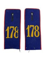 WW1 Imperial German 178th 13th Royal Saxon Inf Dunkelblau Shoulder Straps Pair WW1 Imperial German 178th 13th Royal Saxon Inf Dunkelblau Shoulder Straps Pair