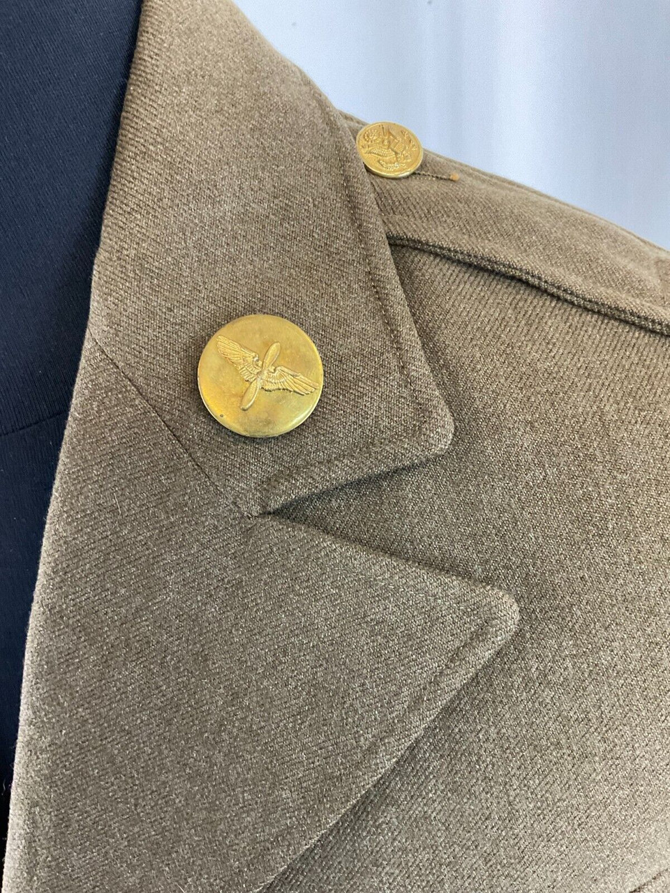 WW2 US USAAF Staff Sergeant Four Pocket Jacket With Bullion Theatre Insignia 37L WW2 US USAAF Staff Sergeant Four Pocket Jacket With Bullion Theatre Insignia 37L