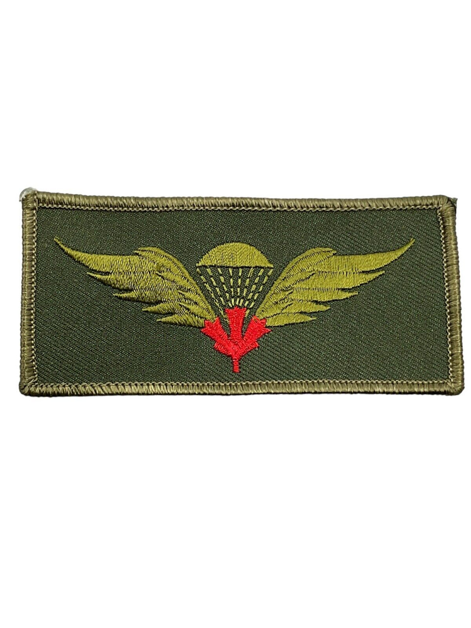 Canadian Forces Airborne Jump Qualification Wing Red Leaf OD Green Patch 1 Canadian Forces Airborne Jump Qualification Wing Red Leaf OD Green Patch 1