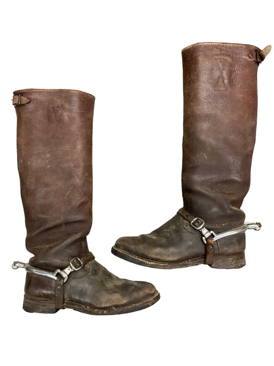 WW1 Canadian CEF Officers High Top Leather Boots with C Broad Arrowed Spurs WW1 Canadian CEF Officers High Top Leather Boots with C Broad Arrowed Spurs