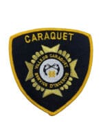 Canadian Caraquet Quebec Fire Service Department Gold Border Patch