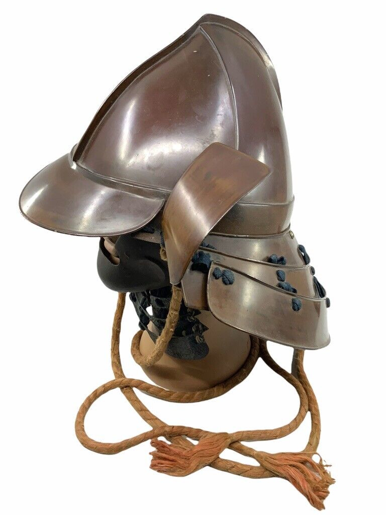 Japanese Japan Samurai Helmet Momonari Kabuto with Hanpo Faceshield 1750-1800 Japanese Japan Samurai Helmet Momonari Kabuto with Hanpo Faceshield 1750-1800