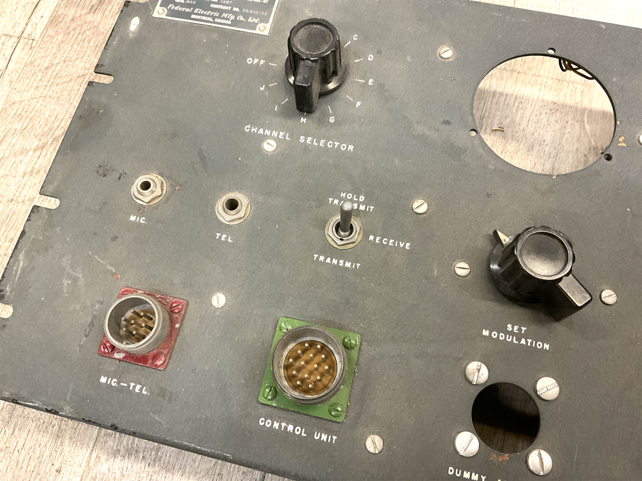 Canadian RCAF 1963 Dated Portable Test Set Panel For Avionics Installation 19x10 Canadian RCAF 1963 Dated Portable Test Set Panel For Avionics Installation 19x10