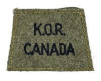 WW2 Canadian Kings Own Rifles KOR Shoulder Title Slip On Single WW2 Canadian Kings Own Rifles KOR Shoulder Title Slip On Single