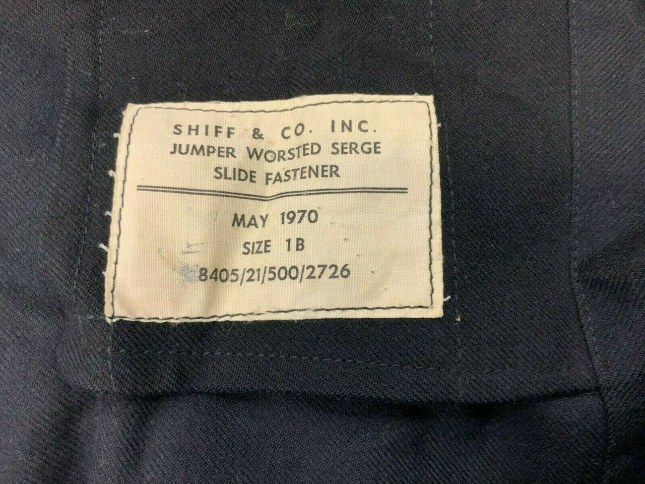 Canadian Navy RCN Blue Zip Front Jumper Size 1B Dated 1970 Canadian Navy RCN Blue Zip Front Jumper Size 1B Dated 1970