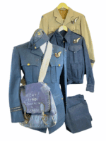 WW2 Canadian RCAF Navigator Named Tunic Grouping w/ Trousers & Satchel WW2 Canadian RCAF Navigator Named Tunic Grouping w/ Trousers & Satchel