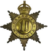 Canadian Militia 10th Royal Grenadiers Universal Pattern Helmet Plate Canadian Militia 10th Royal Grenadiers Universal Pattern Helmet Plate