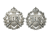 Canadian Militia 103rd Calgary Rifles Regiment Officers Collar Badge Insignia Canadian Militia 103rd Calgary Rifles Regiment Officers Collar Badge Insignia
