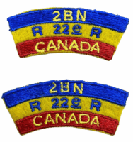 Canadian Royal 22e 2nd Battalion Van Doos Shoulder Title Insignia Pair