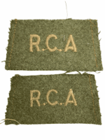 WW2 Canadian Artillery RCA Slip On Shoulder Title Pair 2
