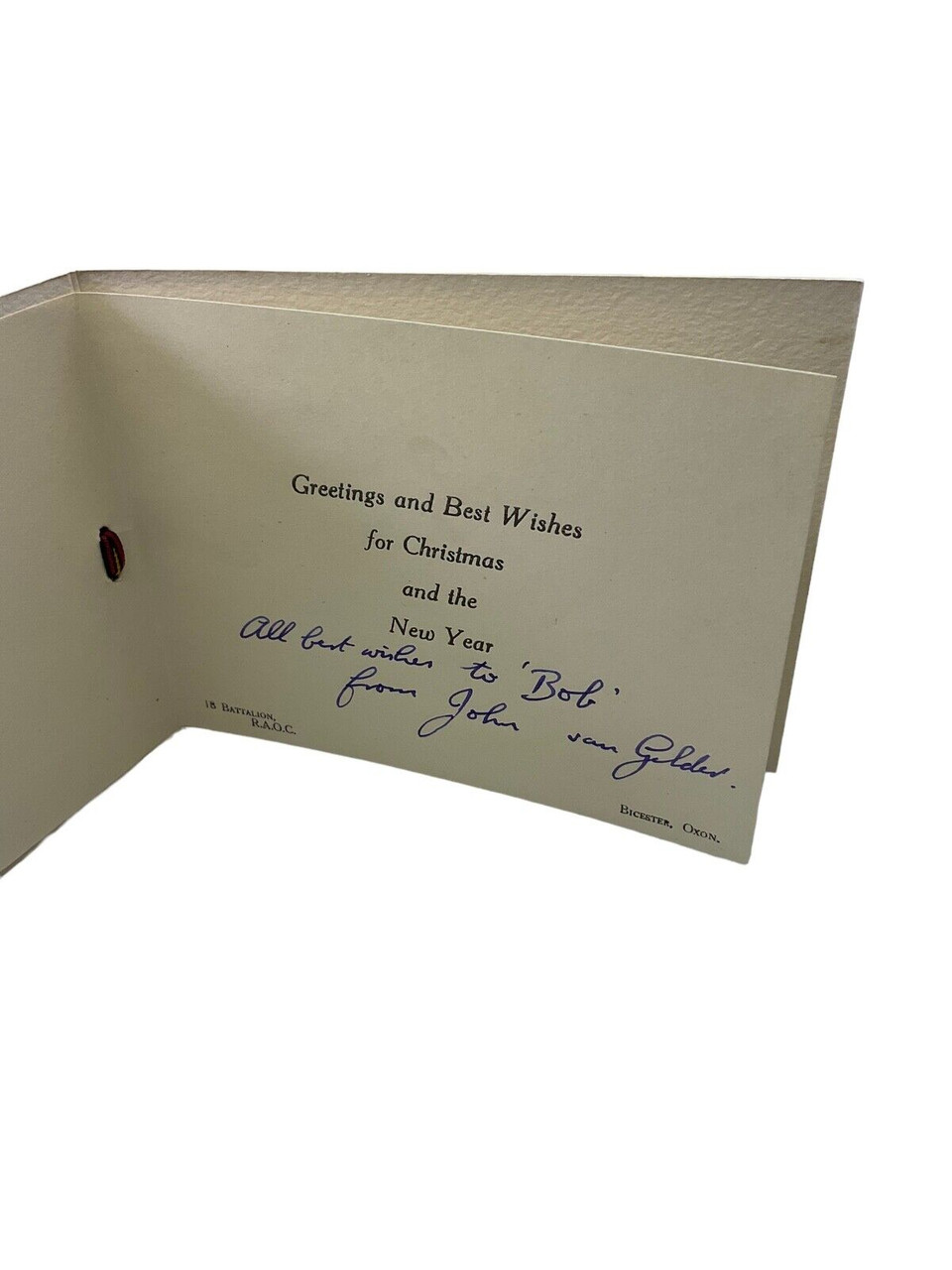 British Royal Army Ordnance Corps 18th Battalion Christmas Card British Royal Army Ordnance Corps 18th Battalion Christmas Card