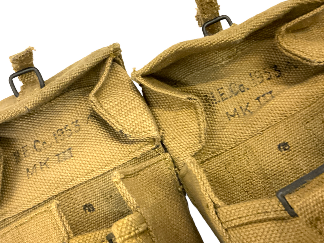 British Canadian 37 Pattern Web Belt 1955 Dated & Basic Pouches British Canadian 37 Pattern Web Belt 1955 Dated & Basic Pouches