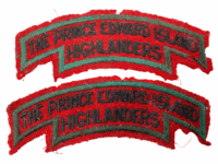 WW2 Canadian Prince Edward Island Highlanders Shoulder Title Pair