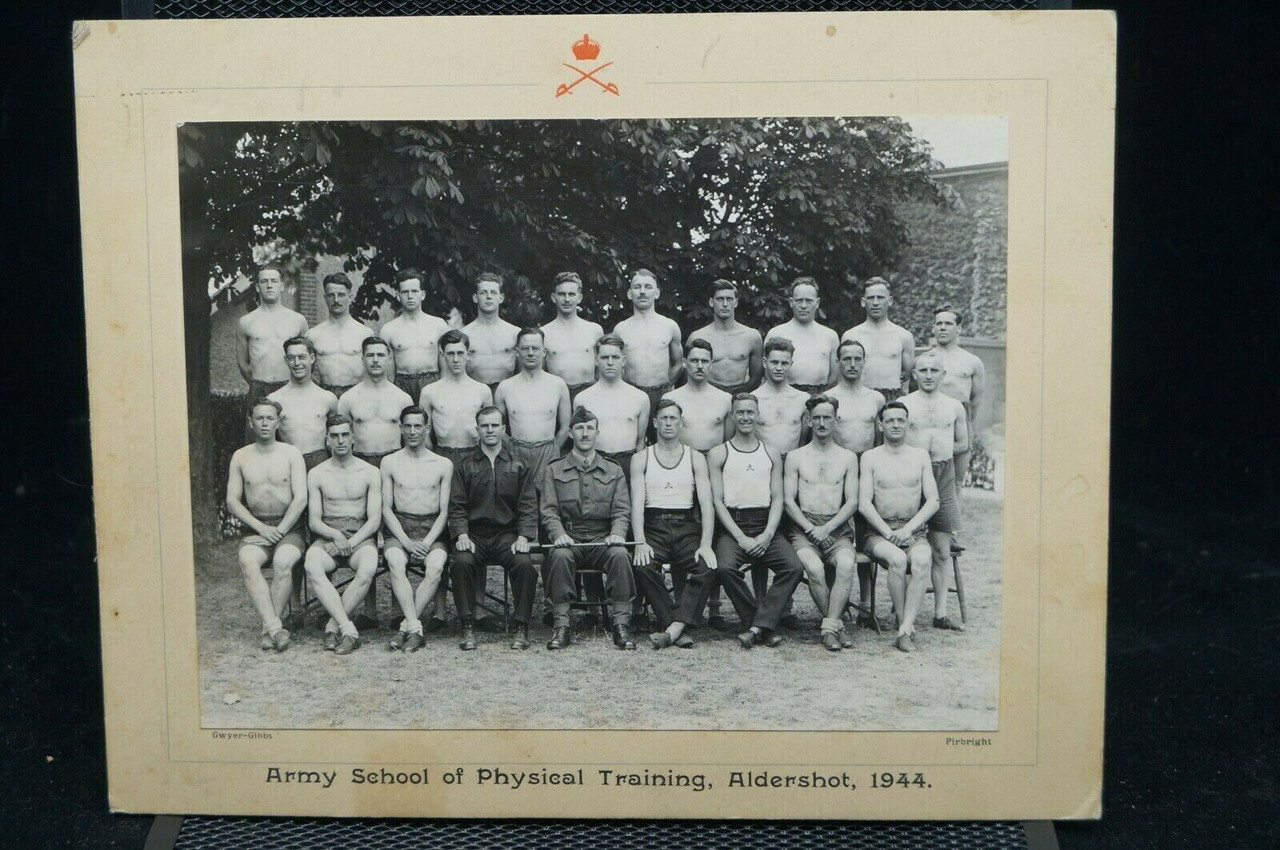 WW2 British Army School Of Physical Training Aldershot Wrestling Group Photo WW2 British Army School Of Physical Training Aldershot Wrestling Group Photo