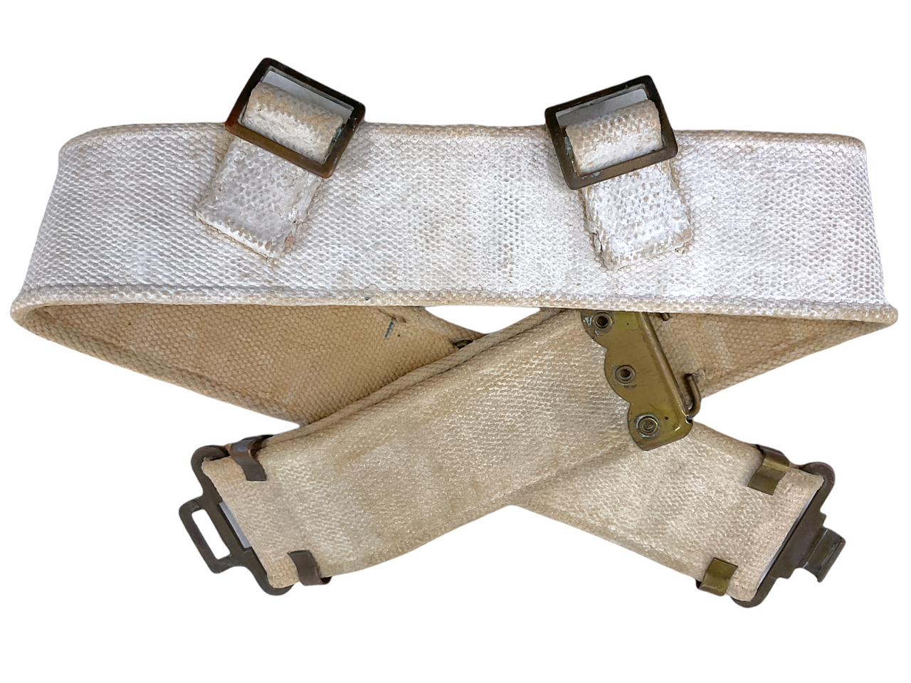 WW2 Canadian P37 Web Belt MP White Blanco WW2 Canadian P37 Web Belt MP White Blanco