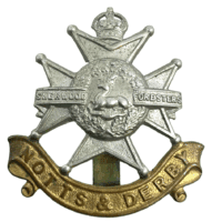 WW2 British Notts & Derby Sherwood Foresters Regiment Cap Badge