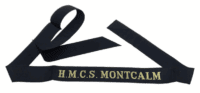 Royal Canadian Navy HMCS Montcalm Cap Tally Full Length