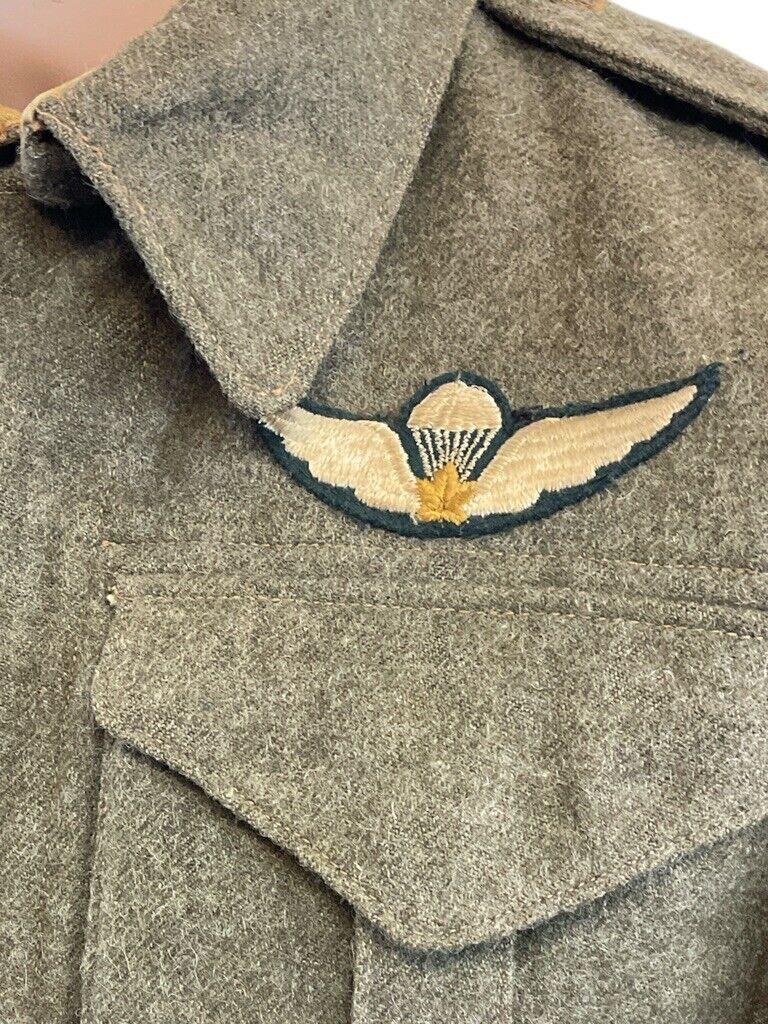 WW2 Canadian Airborne Canada Sgt Sergeant Battle Dress Jacket Unnamed 1944 Dated WW2 Canadian Airborne Canada Sgt Sergeant Battle Dress Jacket Unnamed 1944 Dated