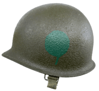 WW2 US M1C Airborne Paratroop Helmet Named With Rank Bar Follow Me & Unit Flash