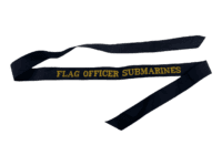 British Royal Navy Flag Officer Submarines Full Length Cap Tally