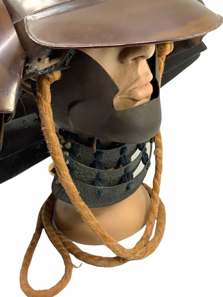 Japanese Japan Samurai Helmet Momonari Kabuto with Hanpo Faceshield 1750-1800 Japanese Japan Samurai Helmet Momonari Kabuto with Hanpo Faceshield 1750-1800