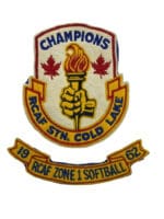Canadian RCAF Cold Lake 1962 RCAF Zone 1 Softball Champions Patch