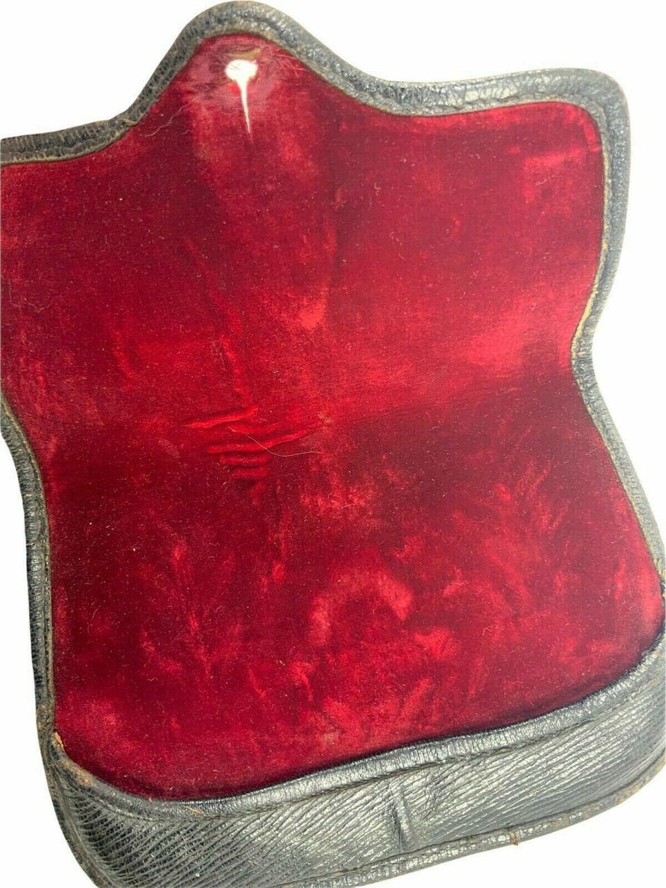 Victorian British Officer Foul Weather Leather & Velvet Cartouche Cover Victorian British Officer Foul Weather Leather & Velvet Cartouche Cover