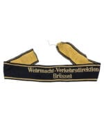 WW2 German Army Wehrmacht Verkehrsdirektion Brussel Railway Control Cuff Title