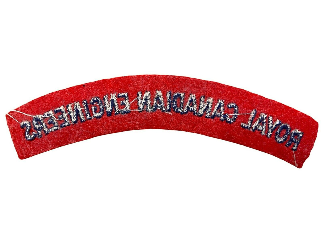 WW2 Canadian RCE Engineers British Made Shoulder Title Starch Back WW2 Canadian RCE Engineers British Made Shoulder Title Starch Back