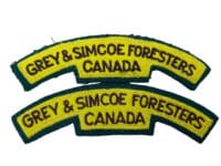 Canadian Grey & Simcoe Foresters Shoulder Title Insignia Pair