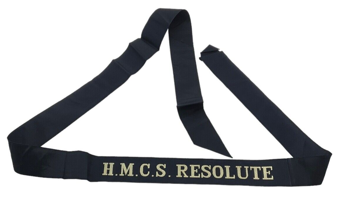 Royal Canadian Navy HMCS Resolute Cap Tally Full Length Royal Canadian Navy HMCS Resolute Cap Tally Full Length